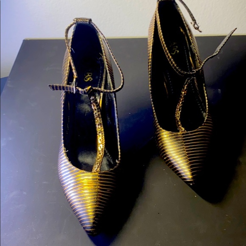 Gorgeous ABS copper and gold heels Sz 8.5